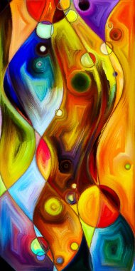 Çağdaş sanat konularındaki çember ve eğrilerin soyut arkaplanı