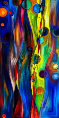 Çağdaş sanat konularındaki çember ve eğrilerin soyut arkaplanı