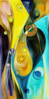 Çağdaş sanatın çember ve kıvrımlarından oluşan soyut arkaplan