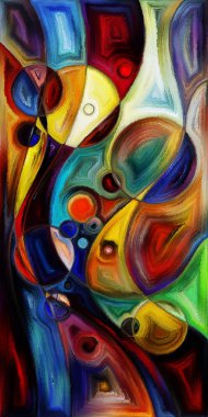 Çağdaş sanatın çember ve kıvrımlarından oluşan soyut arkaplan