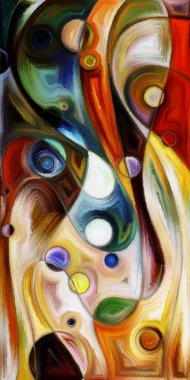 Çağdaş sanatın çember ve kıvrımlarından oluşan soyut arkaplan