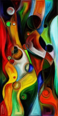 Çağdaş sanatın çember ve kıvrımlarından oluşan soyut arkaplan