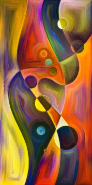 Çağdaş sanatın çember ve kıvrımlarından oluşan soyut arkaplan