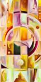 Abstraktní pozadí složené z fragmentů barevných tvarů na téma moderního umění