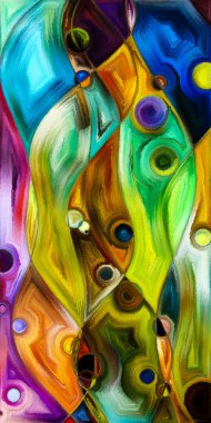 Çağdaş sanat konularındaki çember ve eğrilerin soyut arkaplanı