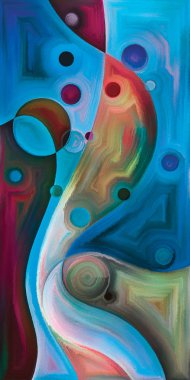 Çağdaş sanatın çember ve kıvrımlarından oluşan soyut arkaplan