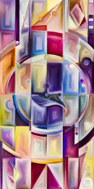 Arka plan renkli şekil parçaları modern sanatın konuda oluşur