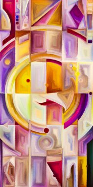 Arka plan renkli şekil parçaları modern sanatın konuda oluşur