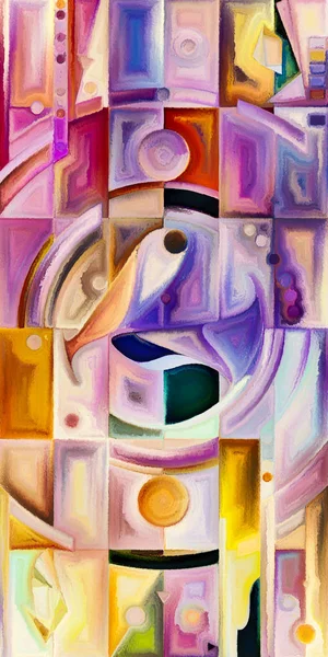 Contexto Abstrato Composto Por Fragmentos Forma Colorida Sobre Tema Arte — Fotografia de Stock