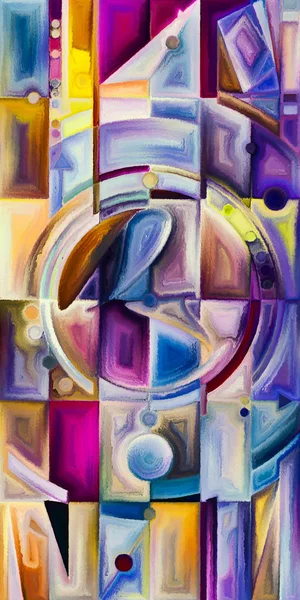 Arka plan renkli şekil parçaları modern sanatın konuda oluşur