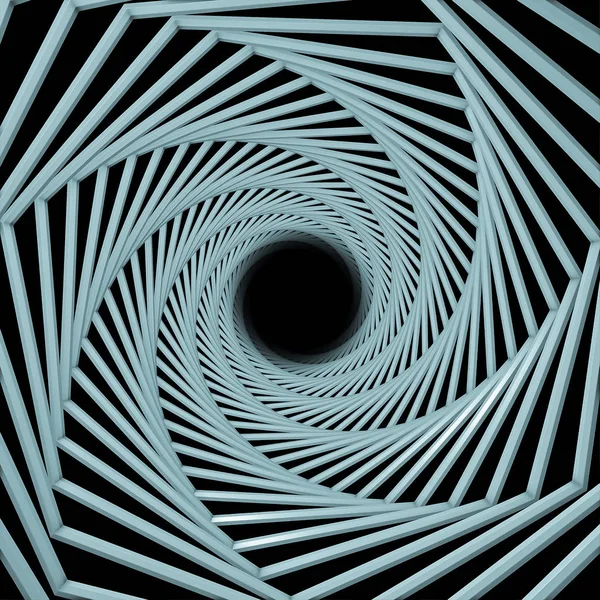 Vortex Square Rendering Rotating Lines Spinning Center — Stock Photo, Image