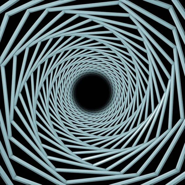 Vortex Square Rendering Rotating Lines Spinning Center — Stock Photo, Image