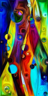 Çağdaş sanat konularındaki çember ve eğrilerin soyut arkaplanı