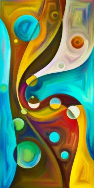 Çağdaş sanatın çember ve kıvrımlarından oluşan soyut arkaplan