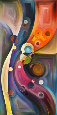 Çağdaş sanatın çember ve kıvrımlarından oluşan soyut arkaplan