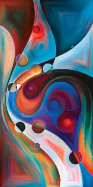 Çağdaş sanatın çember ve kıvrımlarından oluşan soyut arkaplan