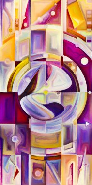 Arka plan renkli şekil parçaları modern sanatın konuda oluşur