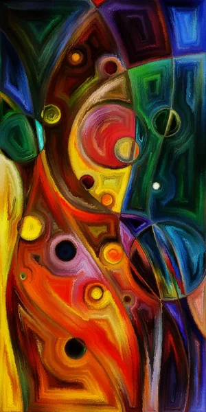 Çağdaş sanatın çember ve kıvrımlarından oluşan soyut arkaplan