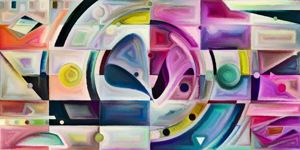 Arka plan renkli şekil parçaları modern sanatın konuda oluşur