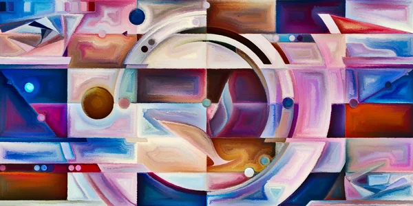 Arka plan renkli şekil parçaları modern sanatın konuda oluşur
