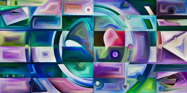 Arka plan renkli şekil parçaları modern sanatın konuda oluşur