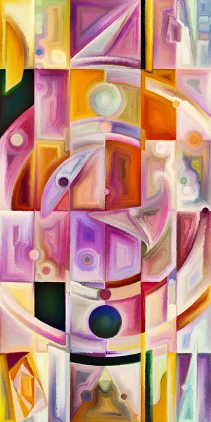 Arka plan renkli şekil parçaları modern sanatın konuda oluşur