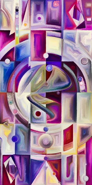 Arka plan renkli şekil parçaları modern sanatın konuda oluşur