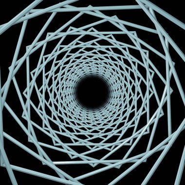 Girdap Meydanı'nda. merkezi etrafında dönen satırları dönen 3d render