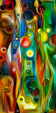 Çağdaş sanat konularındaki çember ve eğrilerin soyut arkaplanı