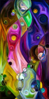 Çağdaş sanat konularındaki çember ve eğrilerin soyut arkaplanı