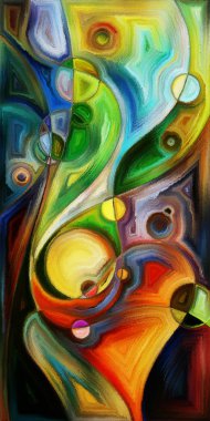 Çağdaş sanatın çember ve kıvrımlarından oluşan soyut arkaplan