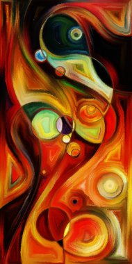 Çağdaş sanatın çember ve kıvrımlarından oluşan soyut arkaplan