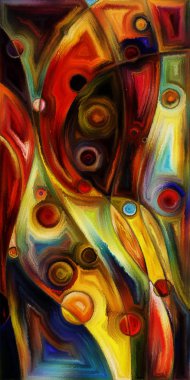 Çağdaş sanatın çember ve kıvrımlarından oluşan soyut arkaplan