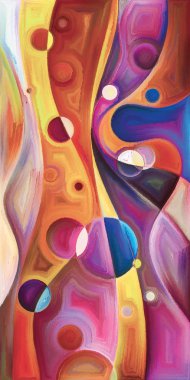 Çağdaş sanatın çember ve kıvrımlarından oluşan soyut arkaplan