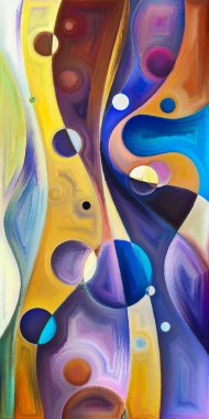 Çağdaş sanatın çember ve kıvrımlarından oluşan soyut arkaplan