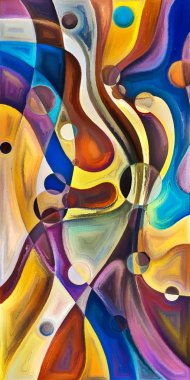 Çağdaş sanatın çember ve kıvrımlarından oluşan soyut arkaplan