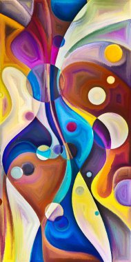 Çağdaş sanatın çember ve kıvrımlarından oluşan soyut arkaplan