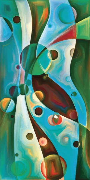 Çağdaş sanatın çember ve kıvrımlarından oluşan soyut arkaplan