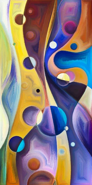 Çağdaş sanatın çember ve kıvrımlarından oluşan soyut arkaplan