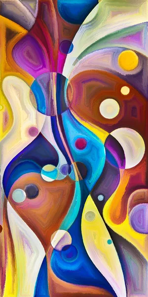 Çağdaş sanatın çember ve kıvrımlarından oluşan soyut arkaplan