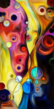 Çağdaş sanat konularındaki çember ve eğrilerin soyut arkaplanı