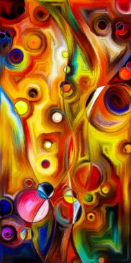 Çağdaş sanat konularındaki çember ve eğrilerin soyut arkaplanı