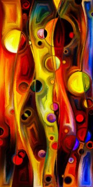 Çağdaş sanat konularındaki çember ve eğrilerin soyut arkaplanı