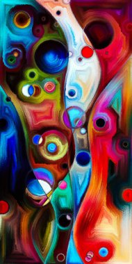 Çağdaş sanat konularındaki çember ve eğrilerin soyut arkaplanı