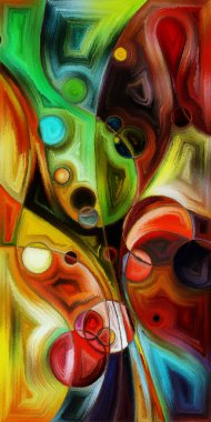 Çağdaş sanatın çember ve kıvrımlarından oluşan soyut arkaplan