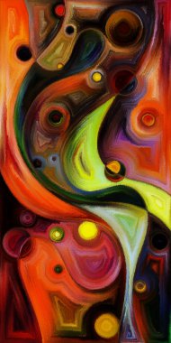 Çağdaş sanatın çember ve kıvrımlarından oluşan soyut arkaplan