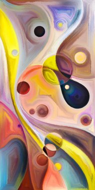 Çağdaş sanatın çember ve kıvrımlarından oluşan soyut arkaplan