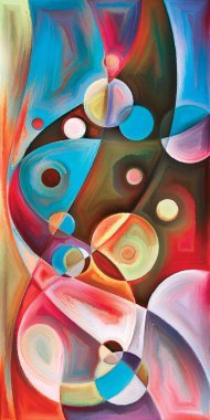 Çağdaş sanatın çember ve kıvrımlarından oluşan soyut arkaplan