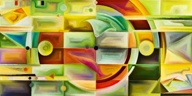 Arka plan renkli şekil parçaları modern sanatın konuda oluşur