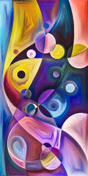 Çağdaş sanatın çember ve kıvrımlarından oluşan soyut arkaplan